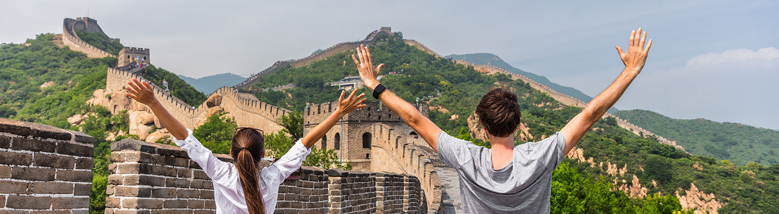 Students at the Great Wall of China
