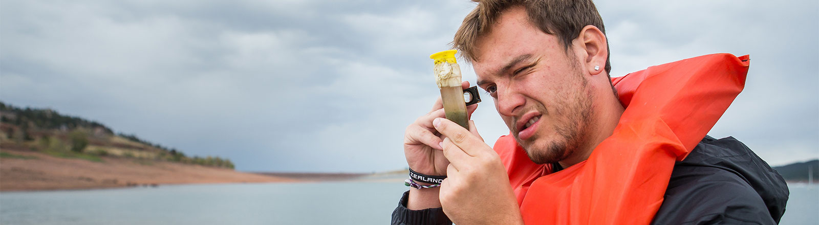A biology student in the field