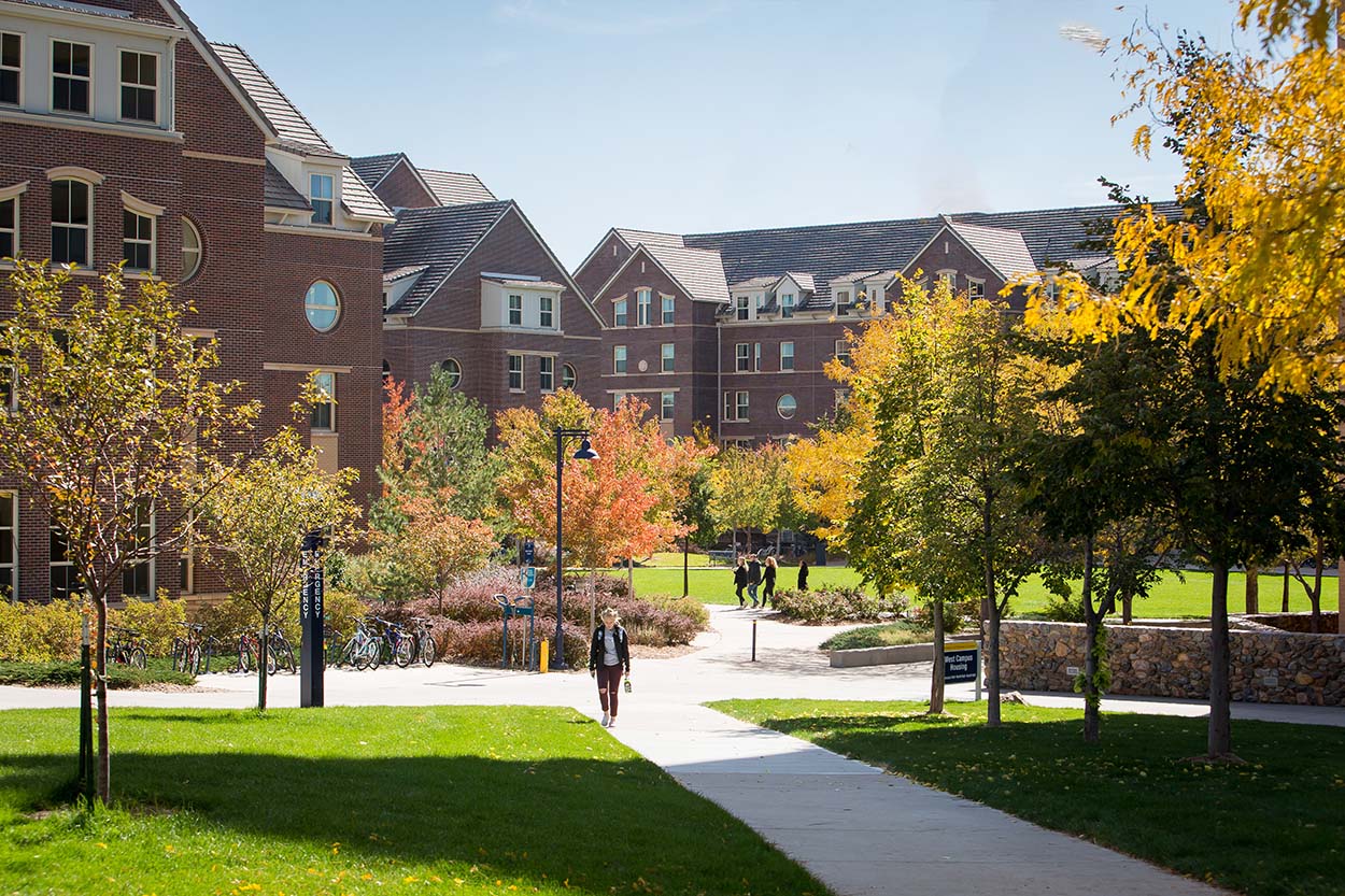 Campus grounds in the fall season.