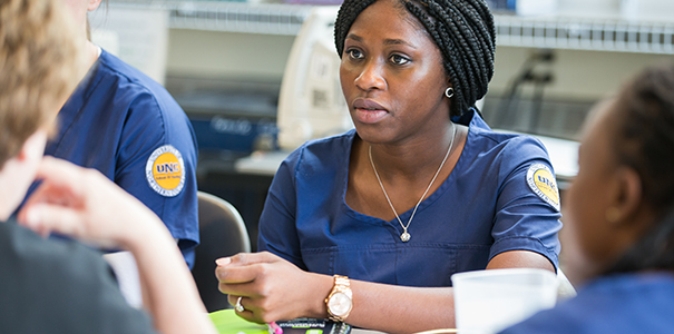 Culturally diverse nursing students in a classroom