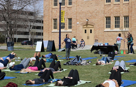 Yoga on the lawn