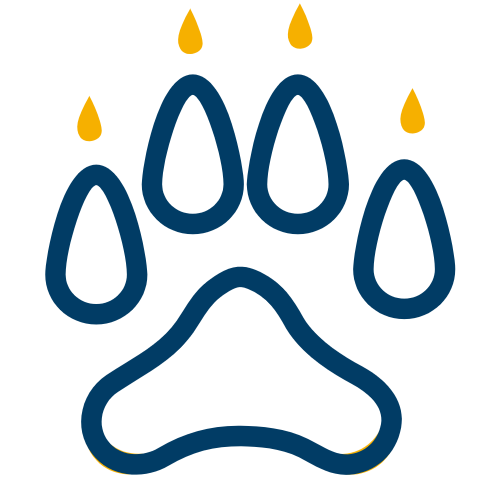 Blue and Gold Paw Print